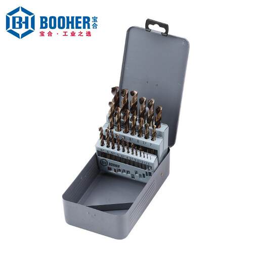 Booher宝合工具25件套高速钢含钴直柄麻花钻BH1400303