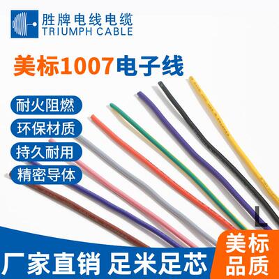 胜牌工厂直销电子线100718AWG电源插头线镀锡铜线