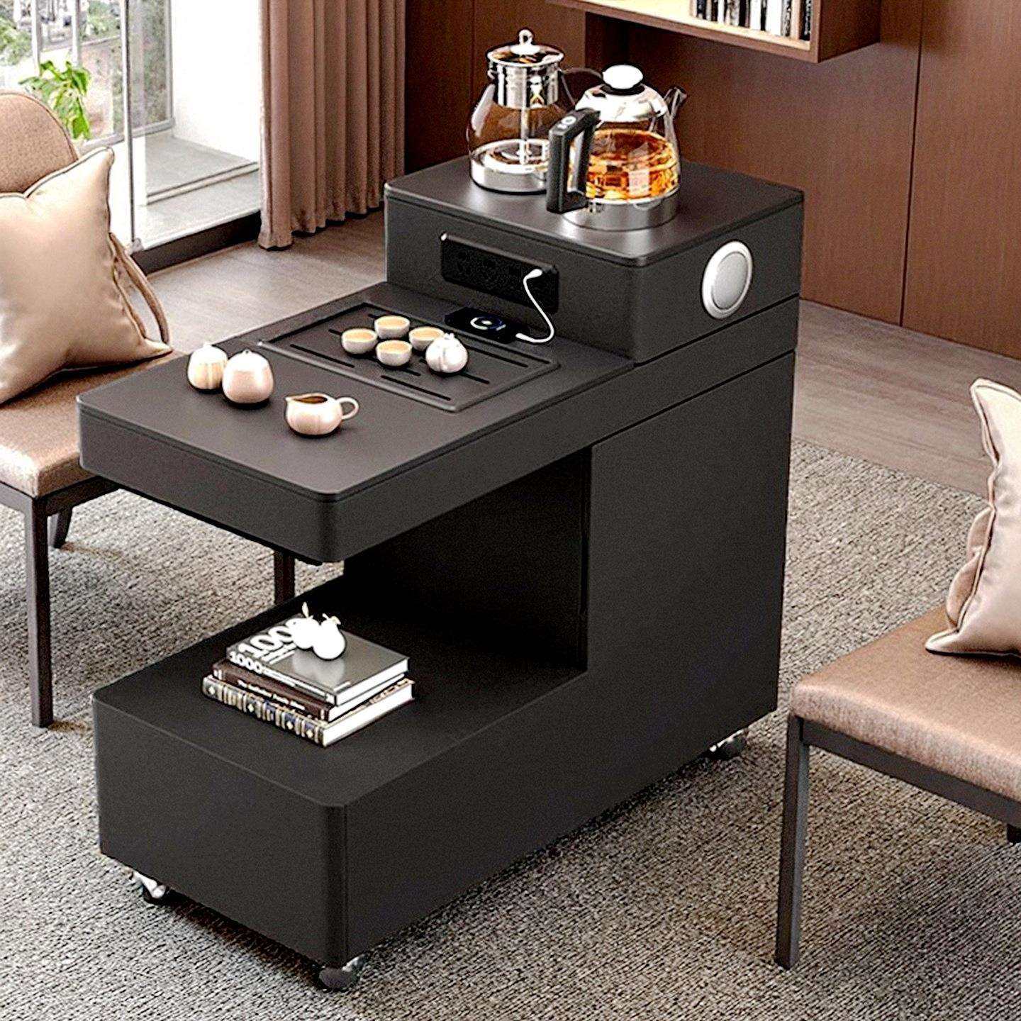 实木可移动茶几桌阳台小户型茶台家用小茶车烧水壶一体沙发边几柜,3C数码配件,USB灯,淘宝优惠券,粉丝福利购,淘宝优惠卷