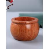 花梨木聚宝盆创意家居办公桌摆件桌面收纳桶茶桌装 饰聚宝缸小木罐