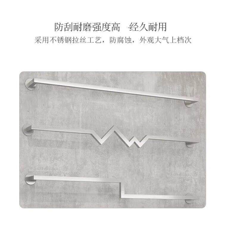 服装店上墙正挂多字型挂衣架陈列架不锈钢拉丝方管正挂杆壁挂式