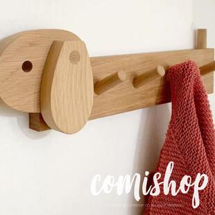 斯堪的纳维亚同步儿童之家系列卡通动物实木橡木衣架儿童房间软装