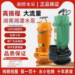 湖南湘潭高压纯铜线 线3寸4寸农田灌溉潜水泵220V高扬程清污两用