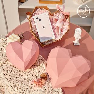 心形礼盒空盒粉色包装盒送女友生日礼品盒高级感女生爱心礼物盒子