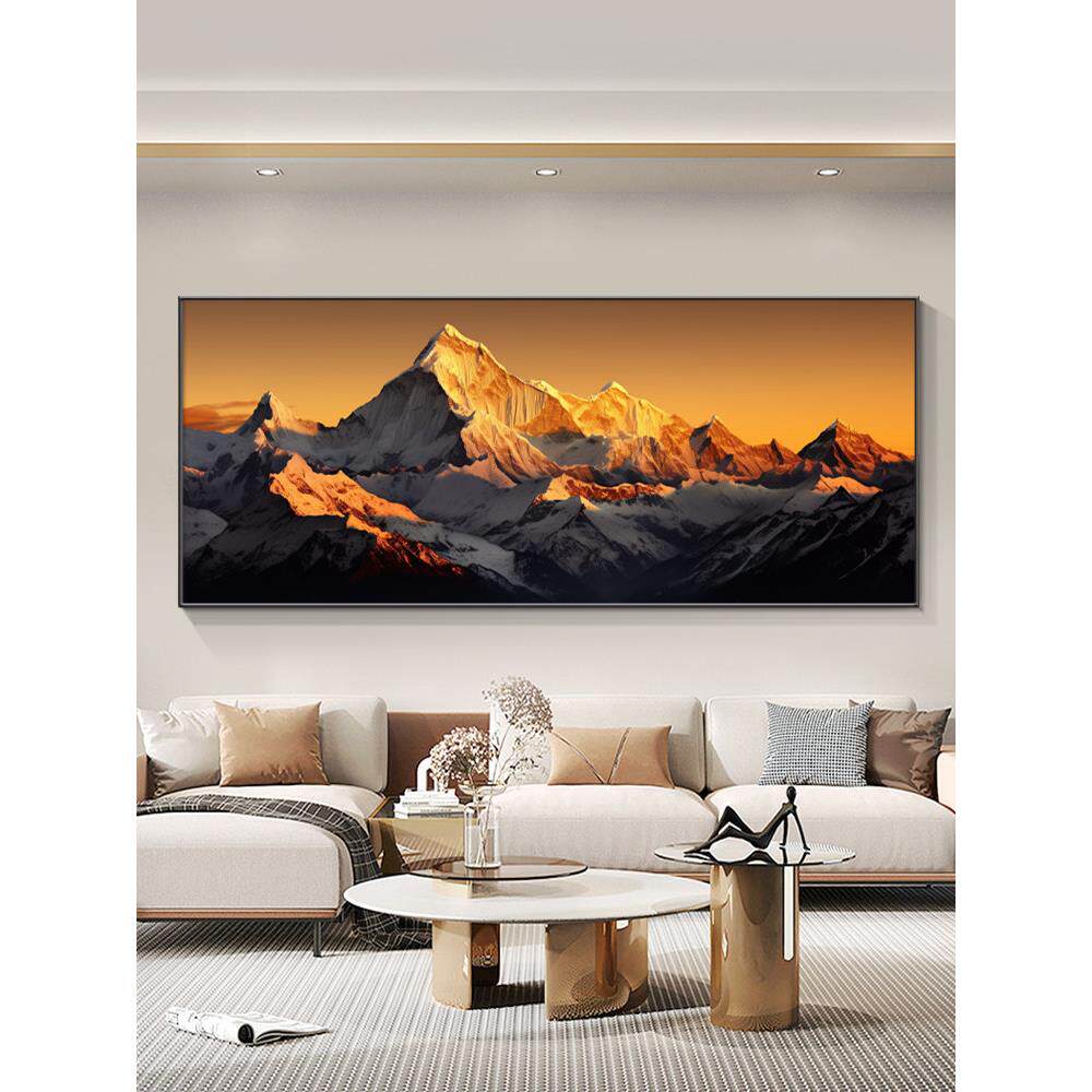客厅东墙靠背挂画办公室靠背金山装饰画大尺寸沙发背景墙壁画