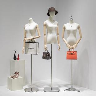 服装店橱窗半身假人偶模特人台高档挂件手女装模特道具全身展示架
