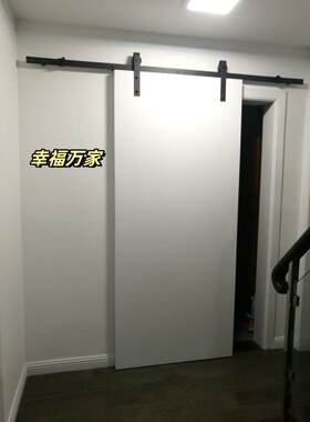 谷仓门北欧卫生间隔断移门厨房现代简约推拉木门玻璃门吊轨定制门