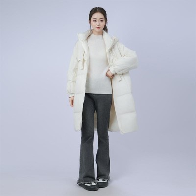 高货 品牌撤柜 高充绒量冬季时尚  长款洋气加厚保暖连帽羽绒服女
