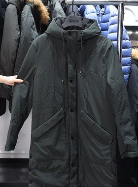 【H家】撤标撤柜！秋冬男士抽绳连帽保暖中长款白鸭绒羽绒服外套