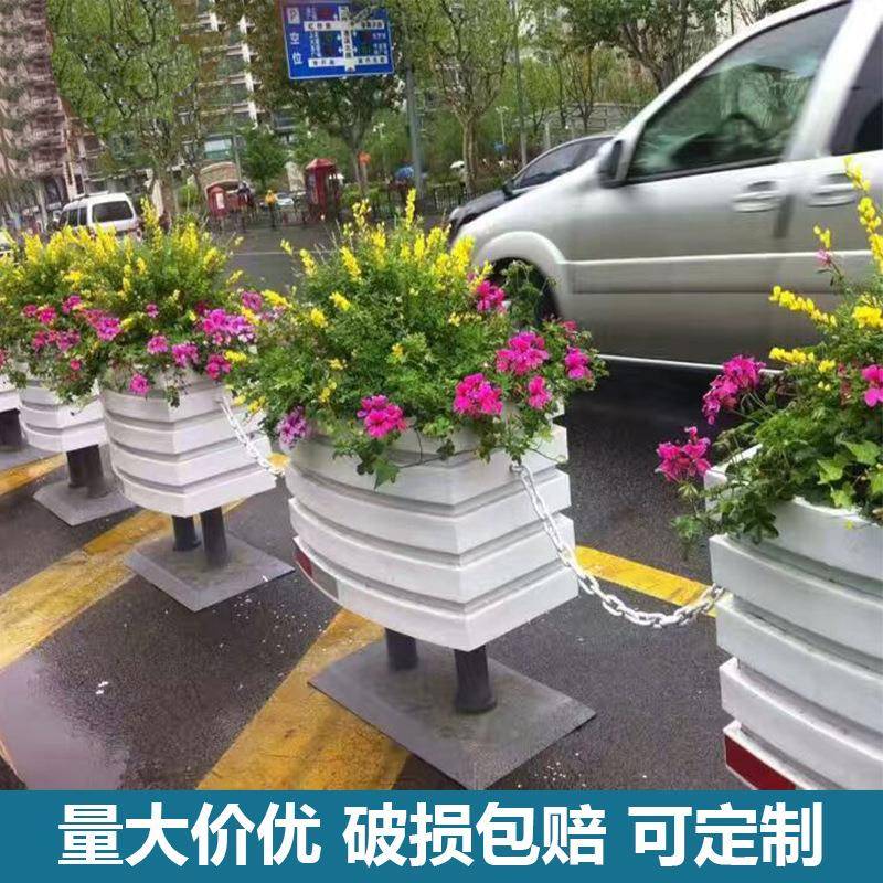 市政道路户外组合花箱白色塑料树脂槽花坛微发泡PVC花箱