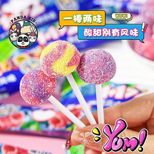 熊仔酸砂棒棒糖果汁混合水果味一