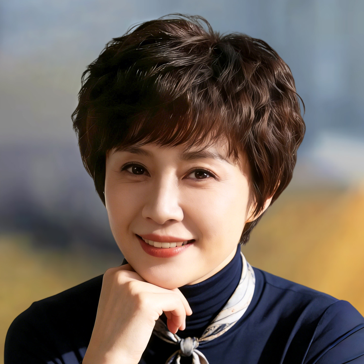 假发中老年女妈妈款全头套真人发丝老年人女短发奶奶60岁高端自然