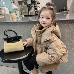 白鸭绒棉衣外套宝宝加厚棉服 洋气儿童冬装 女童羽绒服冬季 2025新款