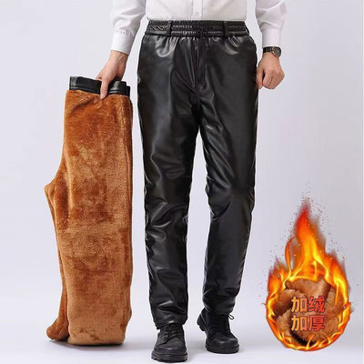 男士秋冬加绒皮裤0563