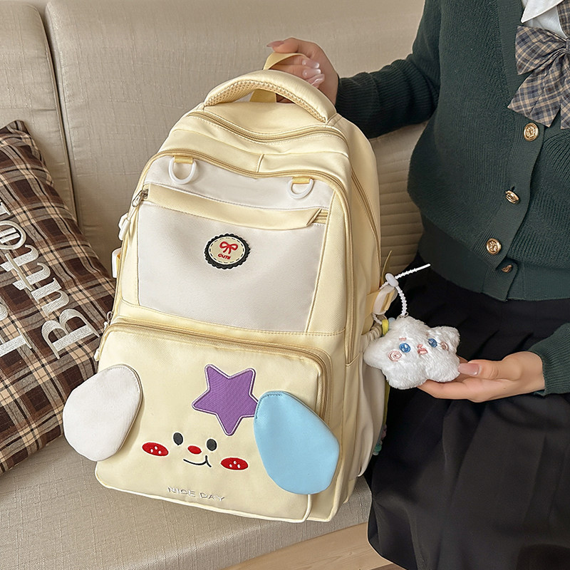 可爱少女书包初中女生高中学生上课背包高颜值小学生大容量双肩包