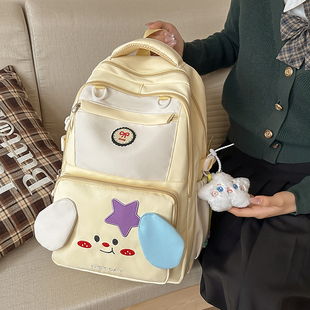 可爱少女书包初中女生高中学生上课背包高颜值小学生大容量双肩包