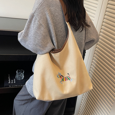 韩版2025新款大容量女休闲帆布包