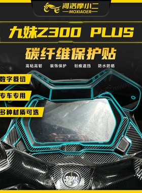 摩小二适用三阳九妹Z300plus碳纤维油箱车身保护贴摩托车改装配件