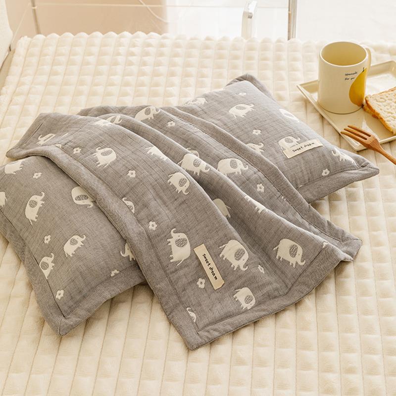 纯棉三层纱布儿童加厚枕套全棉吸汗婴儿枕头套30X50/40x60/48x74