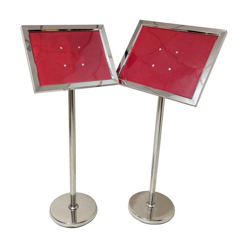 【银色】不锈钢指示牌立式a3a4迎宾牌展示牌广告牌告示牌