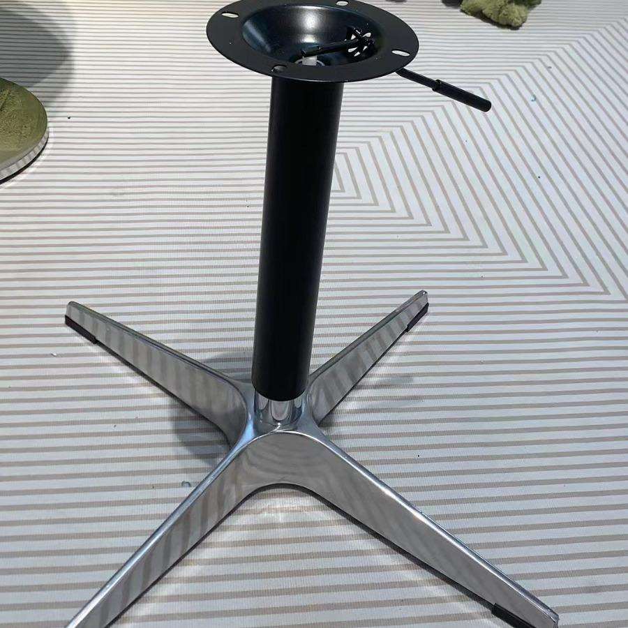 十字桌脚可升降商用脚可移动办公桌脚金属台脚升降支架不锈钢桌腿