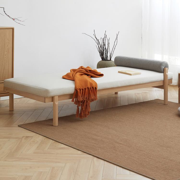 舜伊北欧全实木沙发躺椅简约橡木午休贵妃椅小户型罗汉床卧室睡榻