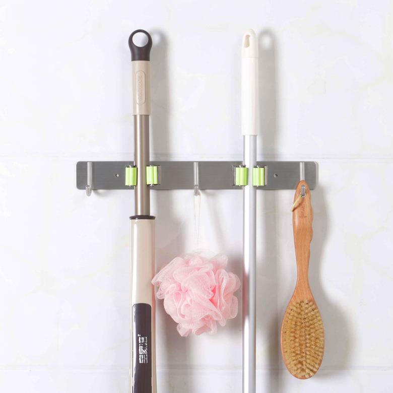 免打孔SUS304不锈钢拖把架无痕免钉厨卫壁挂架多功能挂架厂家直销