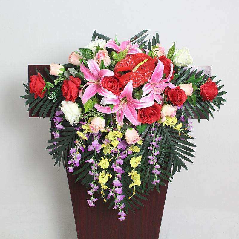演讲台花仿真花会议室假花摆件前台花发言台下垂花会议桌装饰挂花,3C数码配件,USB灯,淘宝优惠券,粉丝福利购,淘宝优惠卷