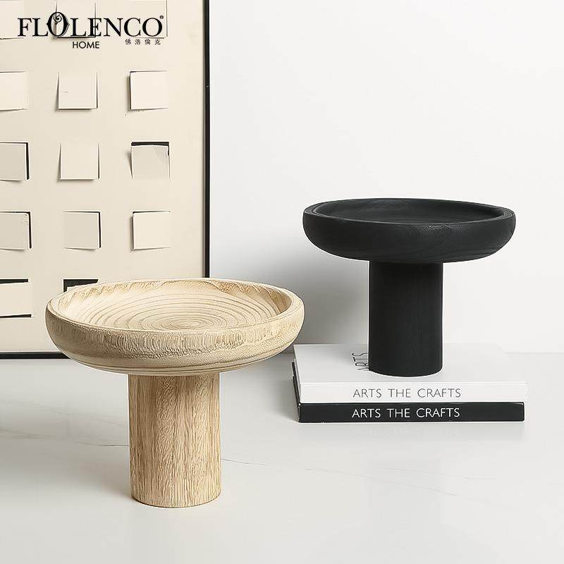 意式极简创意高脚实木托盘样板房摆件展厅民宿茶几收纳盘软装饰品,3C数码配件,USB灯,淘宝优惠券,粉丝福利购,淘宝优惠卷