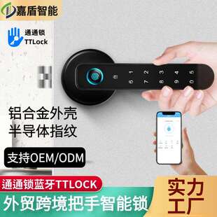 新款把手智能锁执手头美式锁支持alexagoogle通通锁ttlcok密码锁