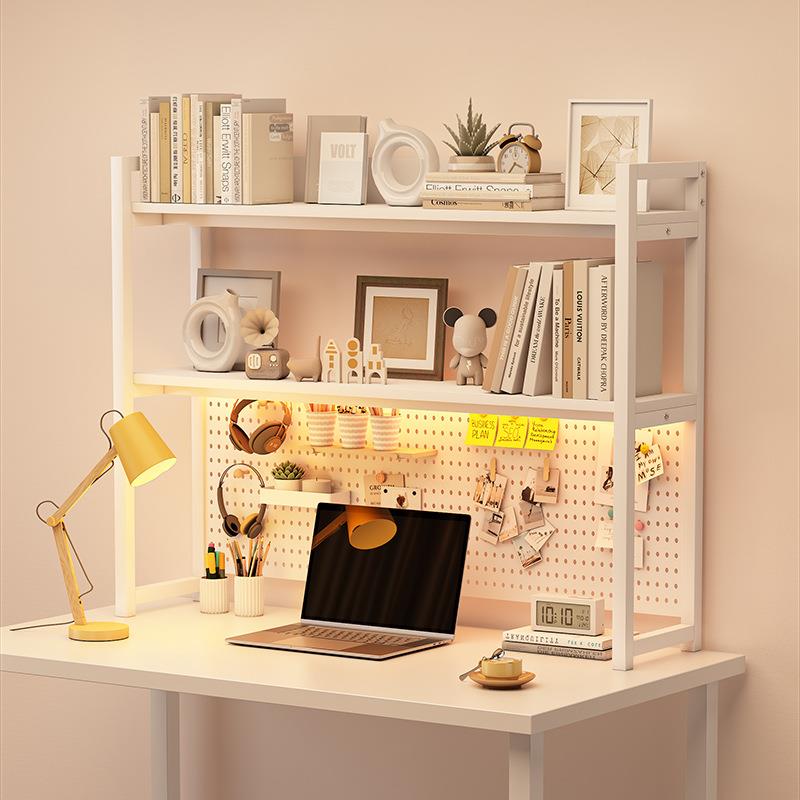 桌面置物架办公书桌多层书架铁艺桌上学生电脑桌上收纳洞洞板书架