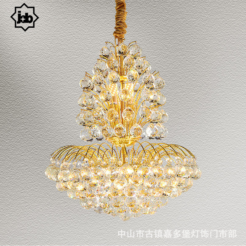 欧式水晶吊灯奢华客厅灯圆形水晶灯LED简欧餐厅灯饰大气卧室灯具