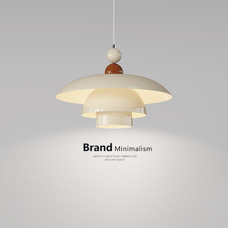 全光谱护眼餐厅灯日式简约中古奶油风吧台餐桌灯轨道飞碟ph5吊灯