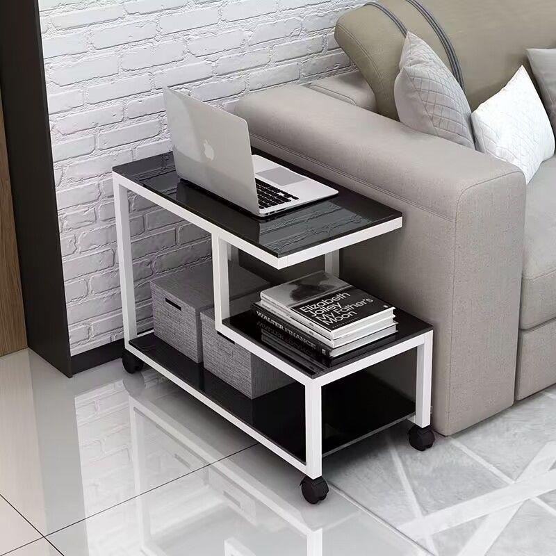 轻奢沙发边几侧边柜可移动客厅小茶几沙发旁茶桌床头柜钢化玻璃P^
