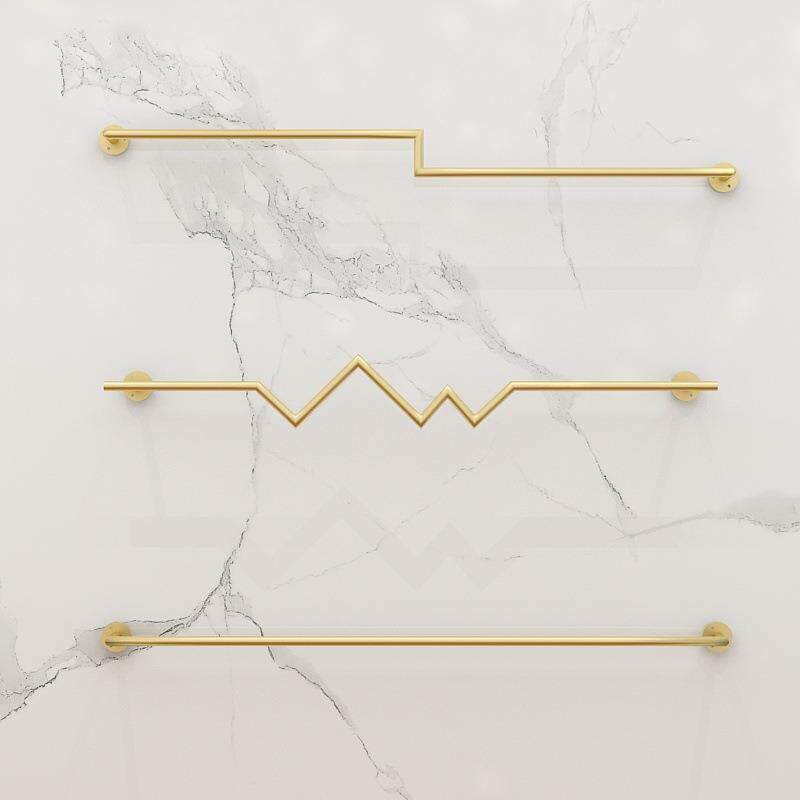 服装店展示架铁艺上墙服装架女装店个性金色货架壁挂式正挂陈列架