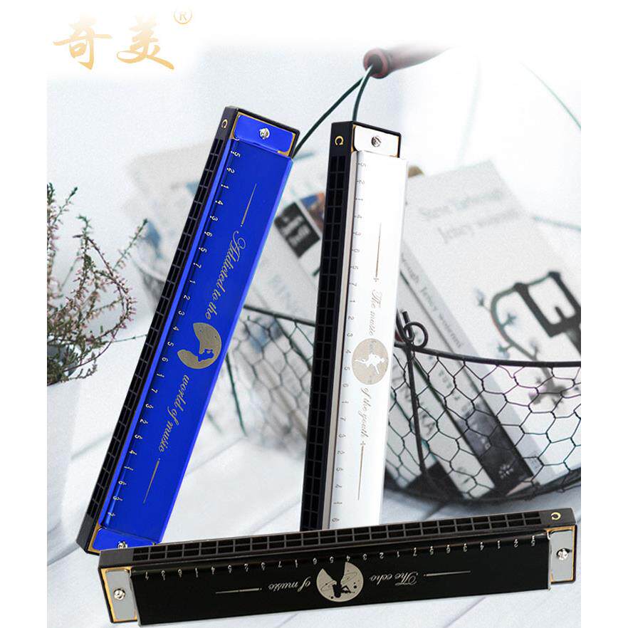 奇美24孔复音口琴儿童初学高级成人演奏入门C调口琴Q8纪念版