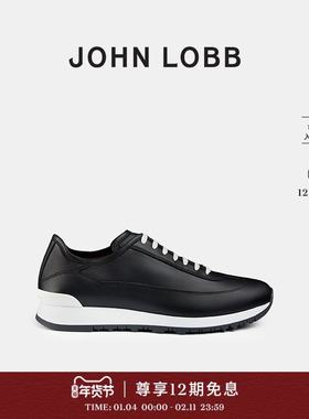 【运动休闲】JOHN LOBB 男士FOUNDRY II黑色小牛皮通勤舒适运动鞋