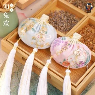 中秋节香囊刺绣香包空袋玉兔古风汉服挂件随身腰佩荷包香袋礼物