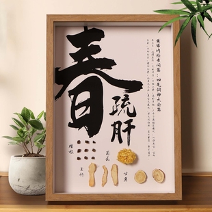 春夏秋冬中药相框中药标本diy中草药标本展示画框中药药材标本画