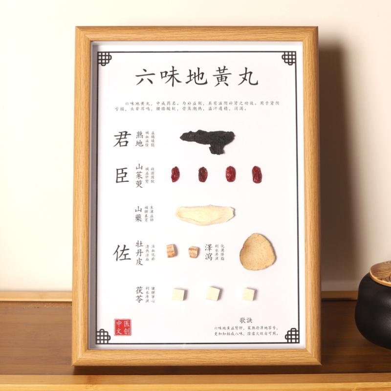 汉方美腰药材的摆件中草药标本装饰画中国药材拼图药展示中药展板