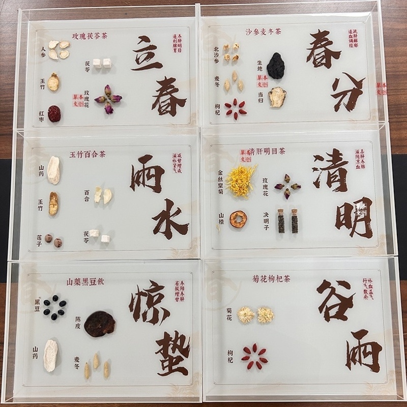 二十四节气摆件植物标本画框材料包中医门诊用物野山参超大号道具