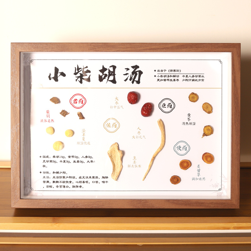 直播间场景搭建实景中草药中医药标签宣传画Diy柴胡小样苗族功效