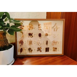 盒子 中草药 药店装 饰画中医理疗工具展示品药小吊梨汤区域做法装