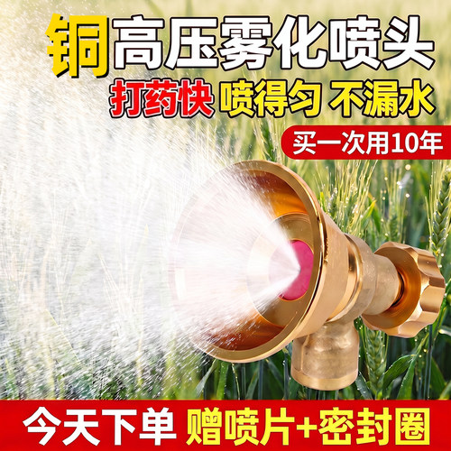 电动喷雾器雾化喷头黑旋风农用新型打药机专用纯铜防风高压喷雾机