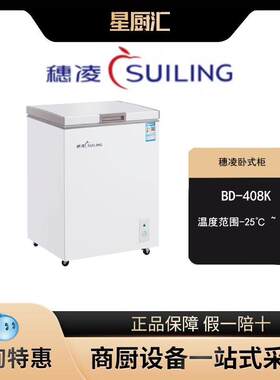 穗凌BD-408K小冰柜家用小型冷藏冷冻单温冷柜迷你商用卧式冰箱