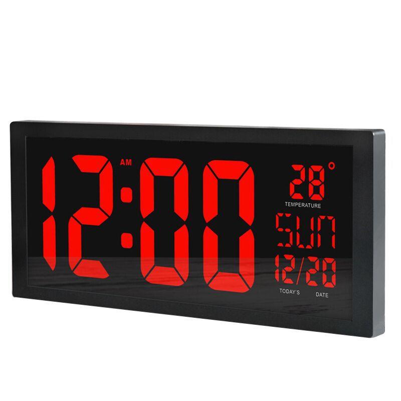 LED台壁两用挂钟客厅卧室电子钟静音钟表北欧数字时钟万年历夜光