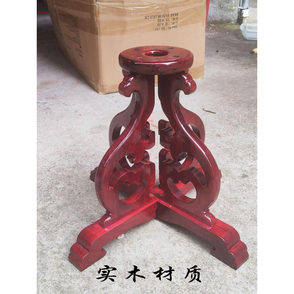 实木雕刻底座提幡杆底座落地灯架子展示架托架旗座木质底座
