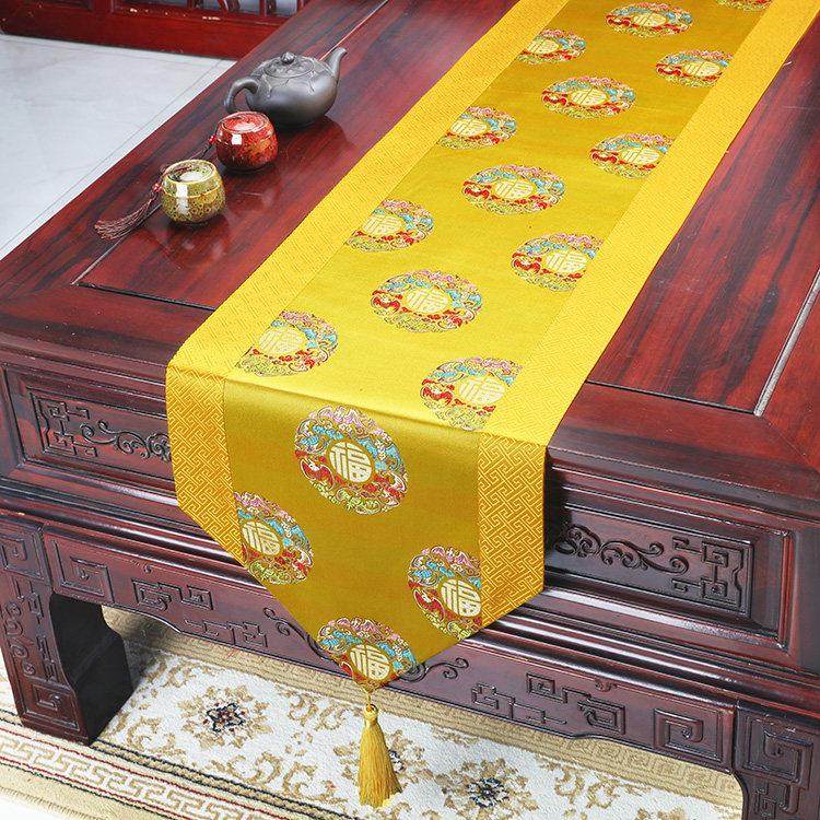 新中式桌旗餐桌茶几布电视柜长条布中国风茶席茶台布床旗床尾巾,居家布艺,桌旗,淘宝优惠券,粉丝福利购,淘宝优惠卷