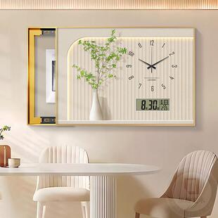 绿植电表箱装饰画 画带钟表高级感电子万年历免打孔配电箱遮挡墙