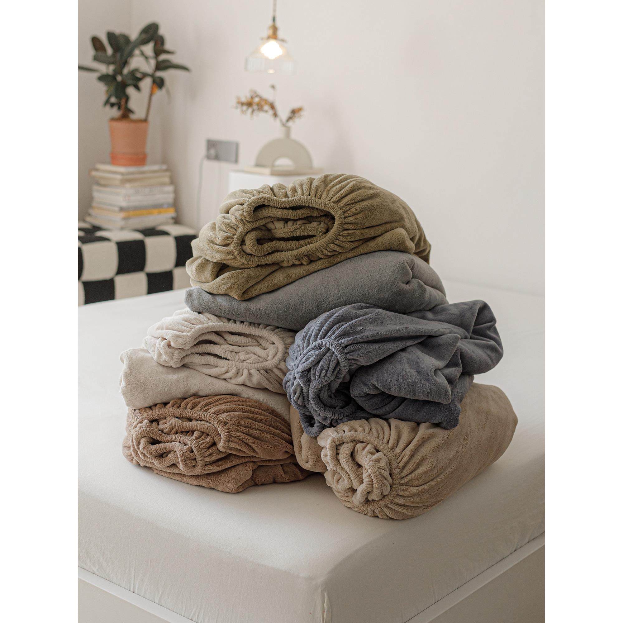 保暖纯色加绒牛奶绒床笠单件 冬季珊瑚绒床罩保护套防滑加厚床单